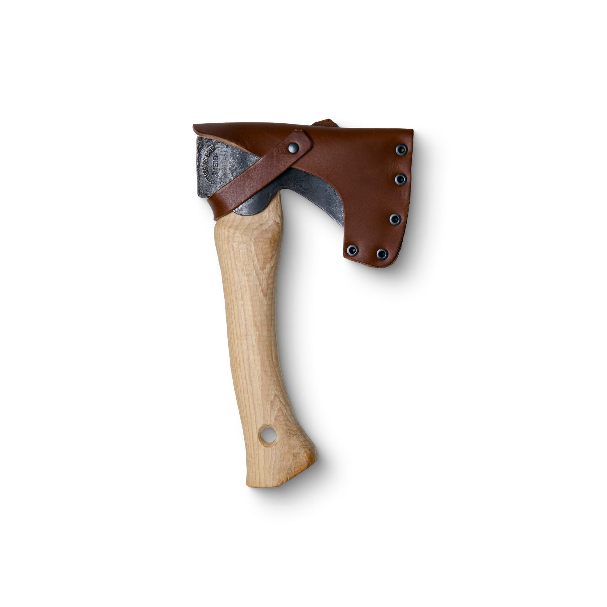 Robustes Gränsfors Bruk Handbeil mit Lederabdeckung – Ideal für Bushcraft und Camping