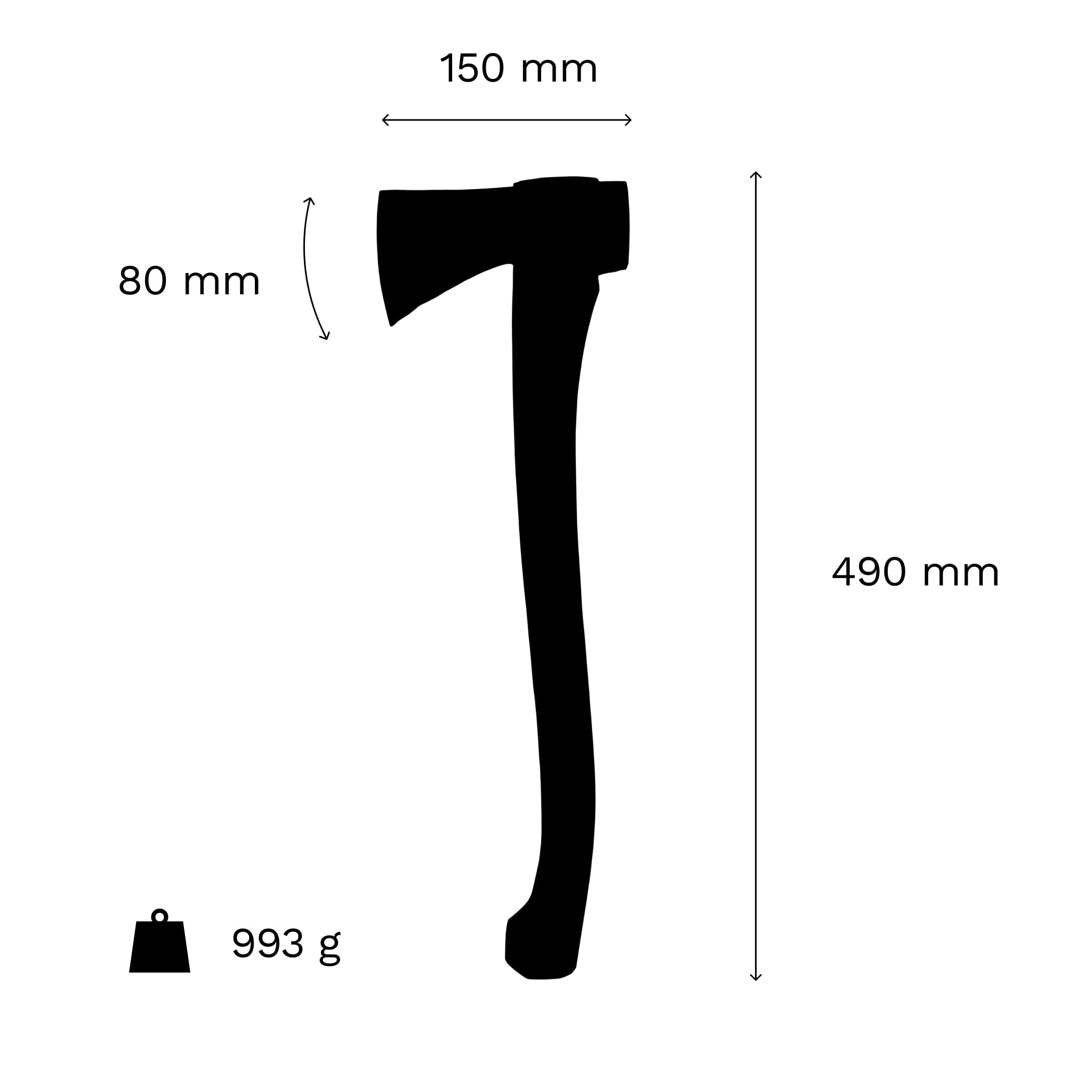 Robustes Gränsfors Bruk Forstbeil mit ergonomischem Holzgriff und Schutz - Infografik